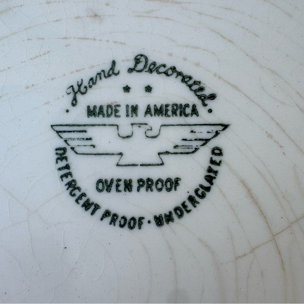 Vintage 1950s Mid Century Modern Stetson Marcrest Blue Patterned Dinner Plates - Picture 5 of 6